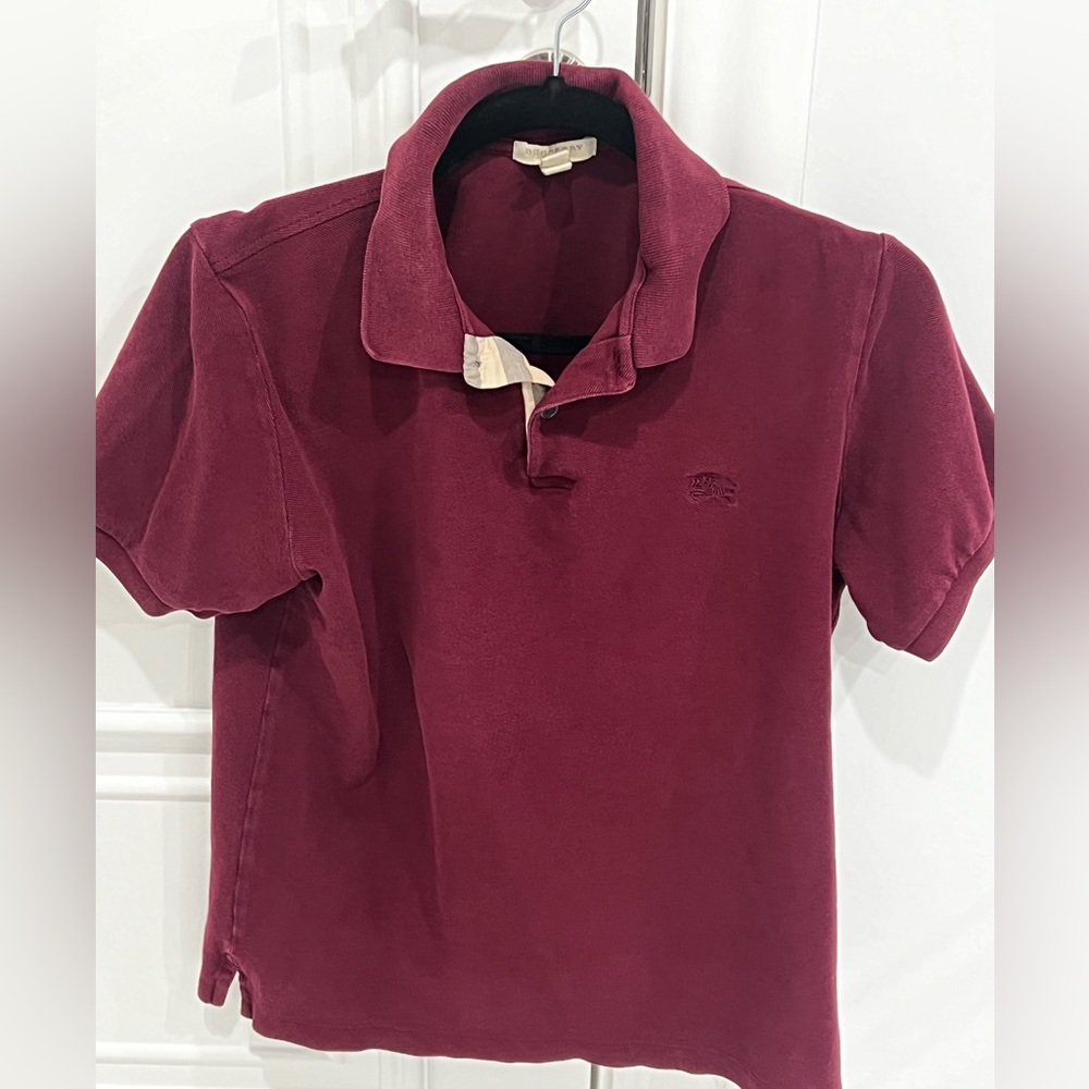 Burberry Polo Shirt Burgundy Size Medium